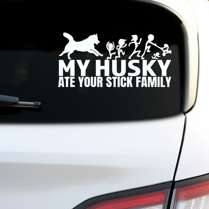 My Husky Ate Your Stick Family Sticker