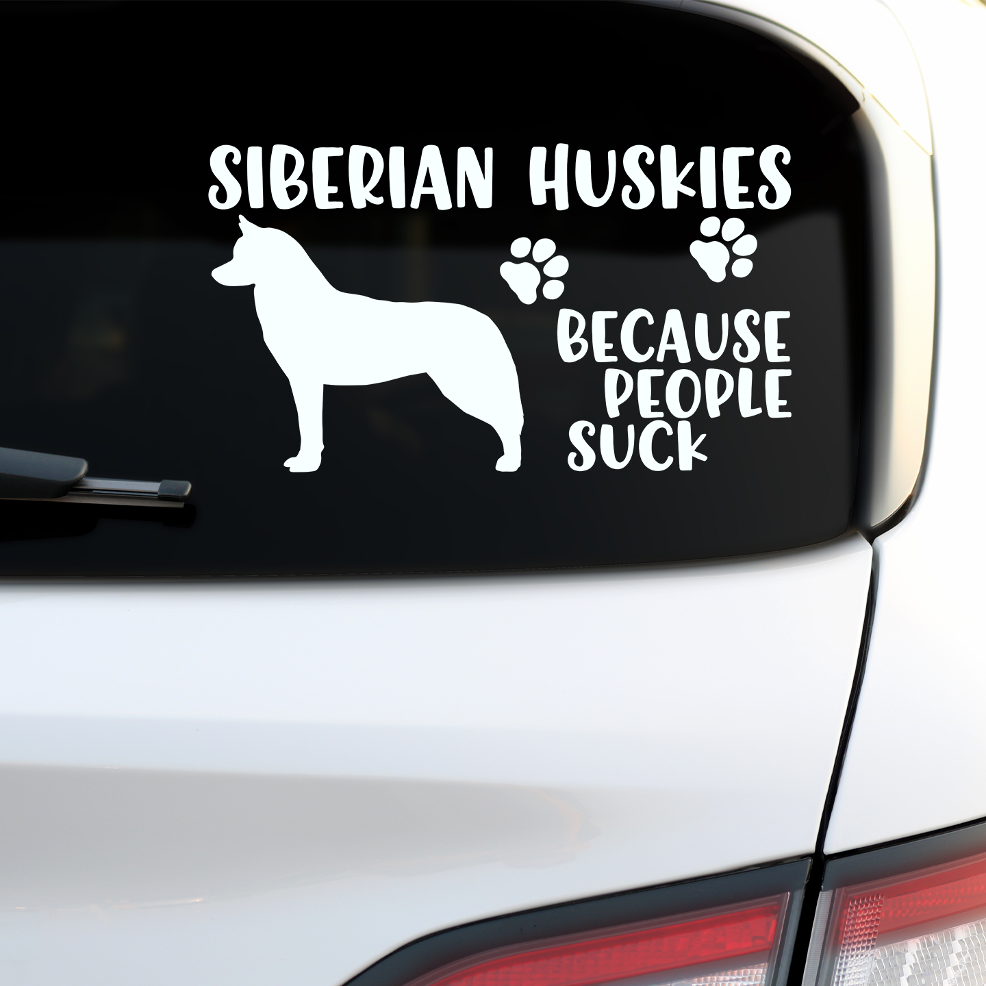 Siberian Huskies Because People Suck Sticker