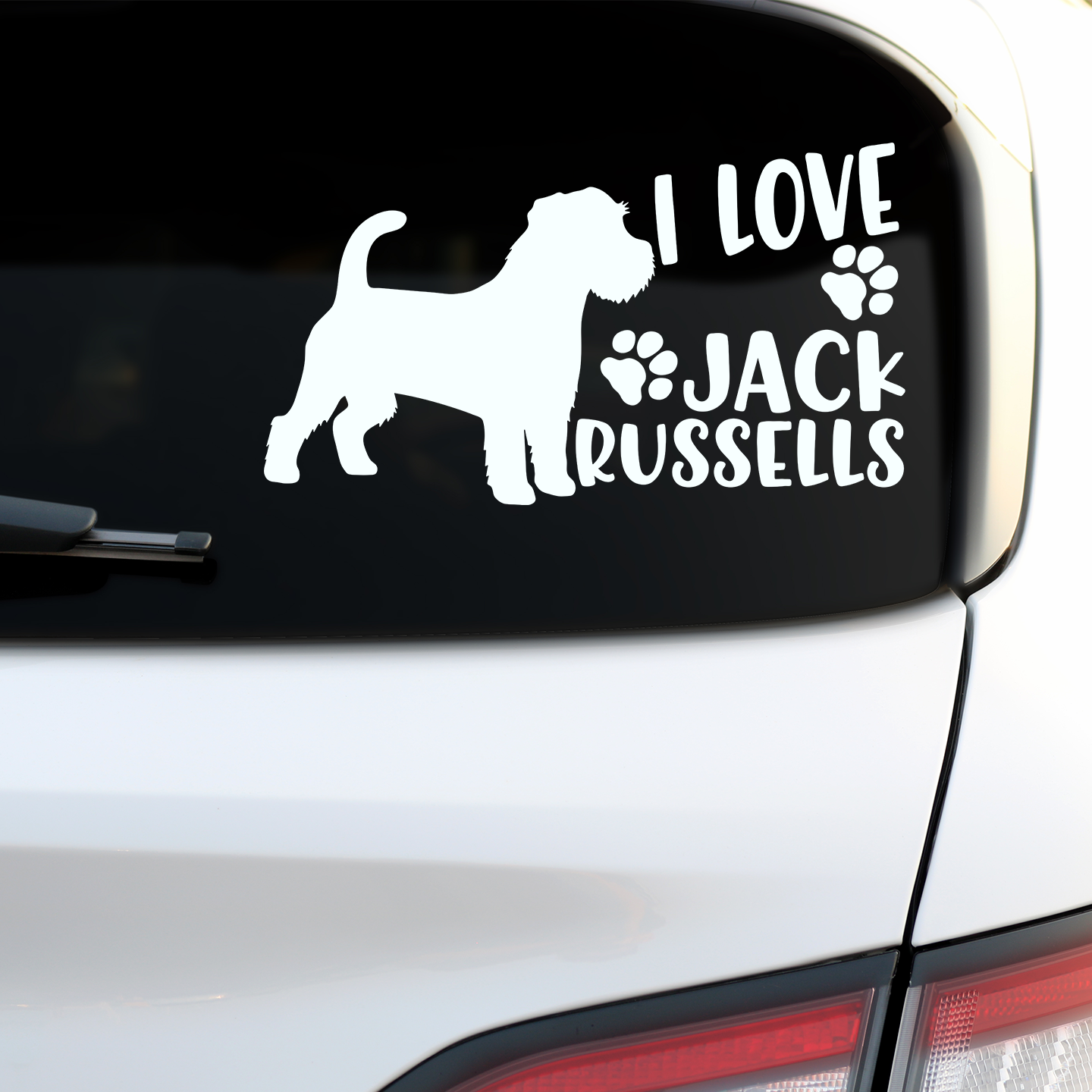 I Love Jack Russells Sticker