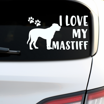 I Love My Mastiff Sticker