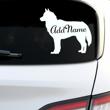 Siberian Husky Silhouette With Name Sticker