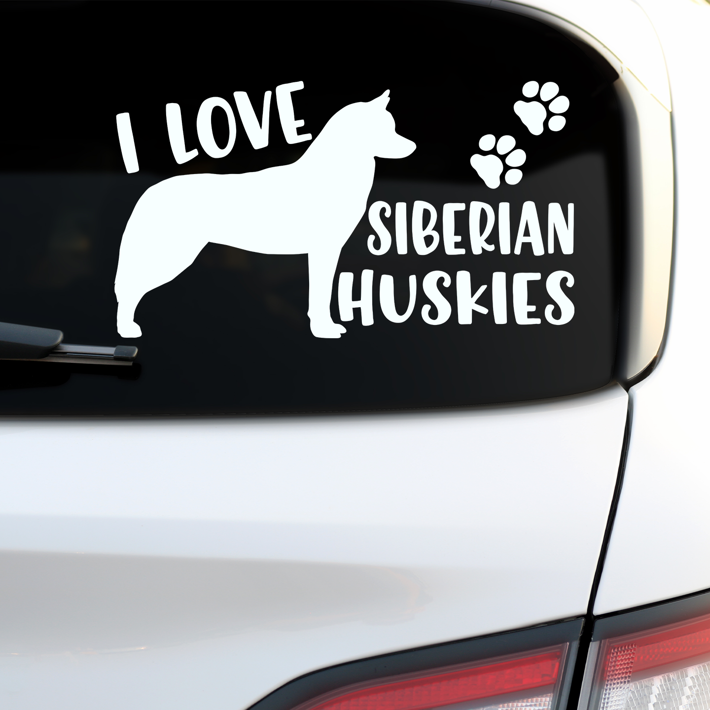I Love Siberian Huskies Sticker