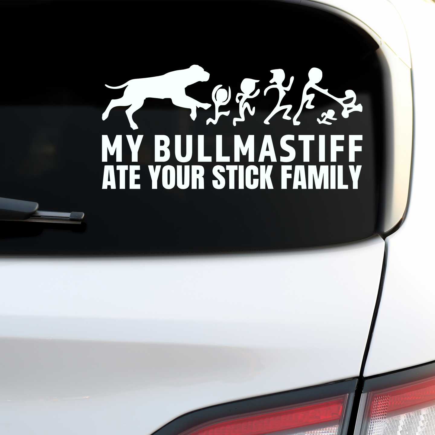 My Bullmastiff Ate Your Stick Family Sticker