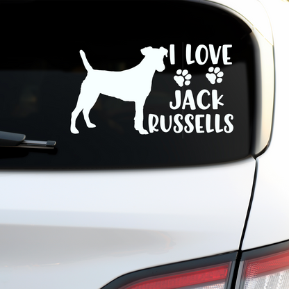 I Love Jack Russells Sticker