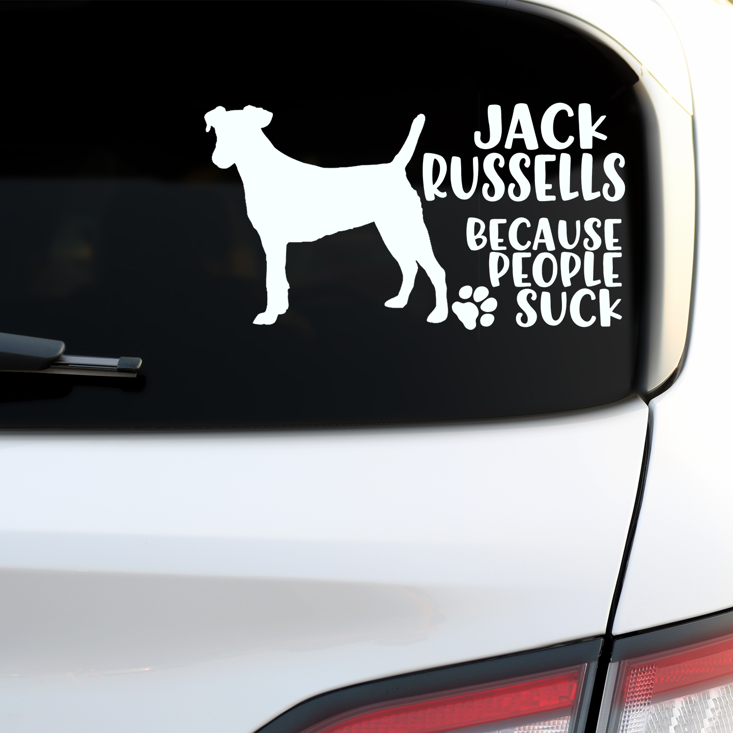 Jack Russells Because People Suck Sticker