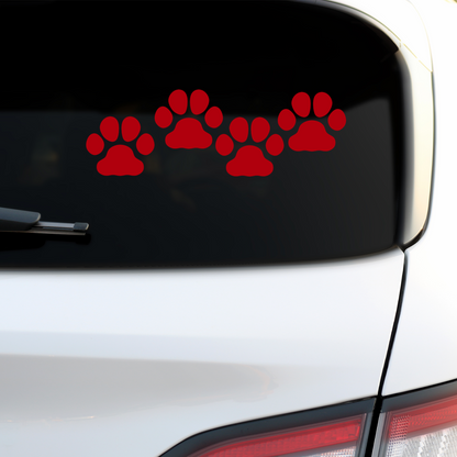 Red Paw Print Stickers