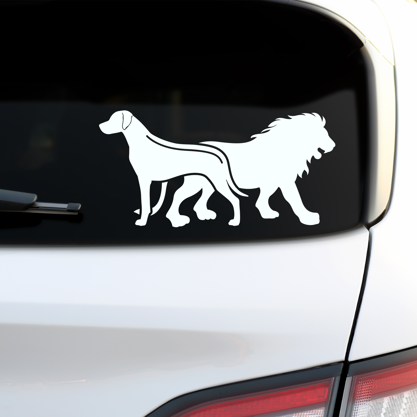 Rhodesian Ridgeback and Lion Sticker