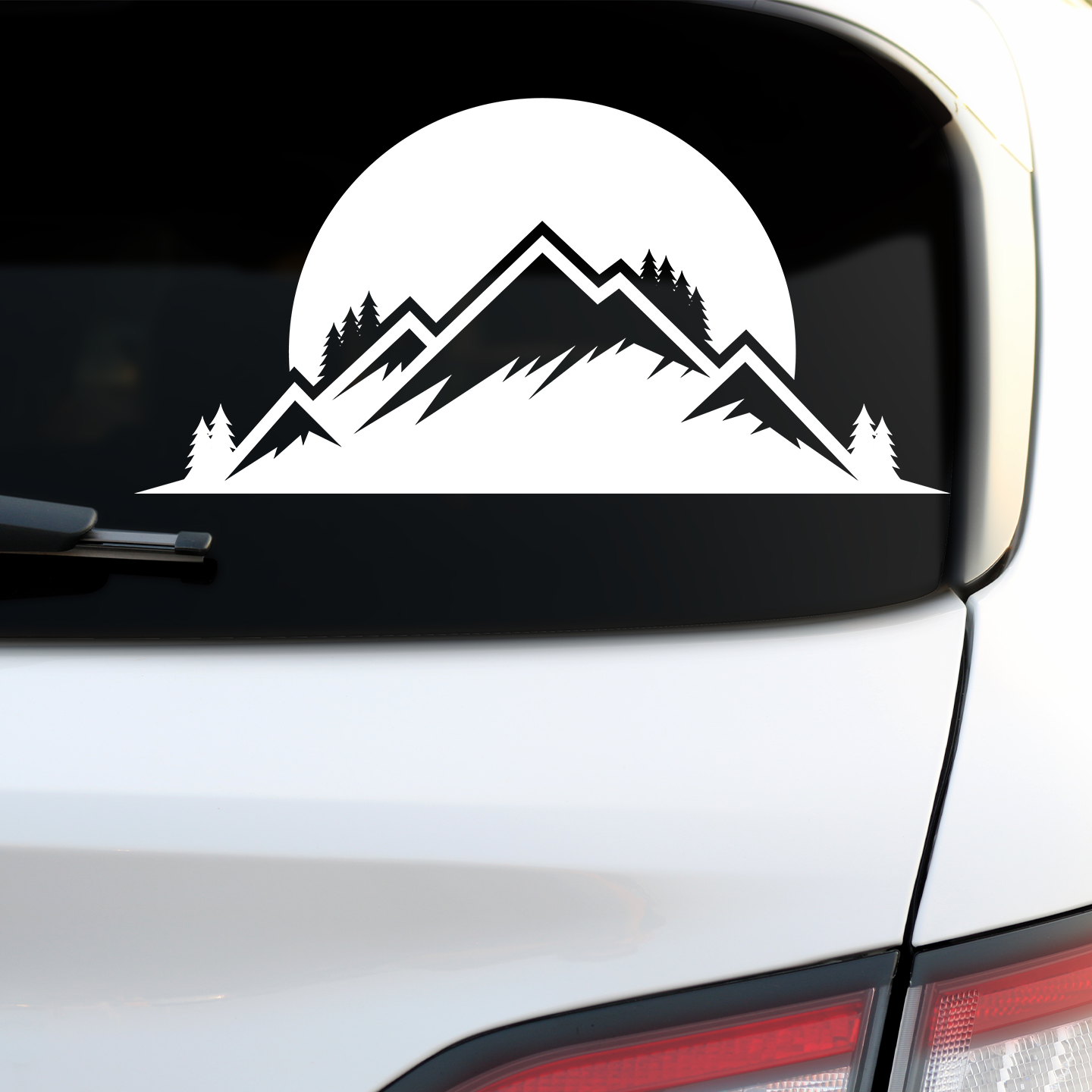 Mountain With Moon Decal