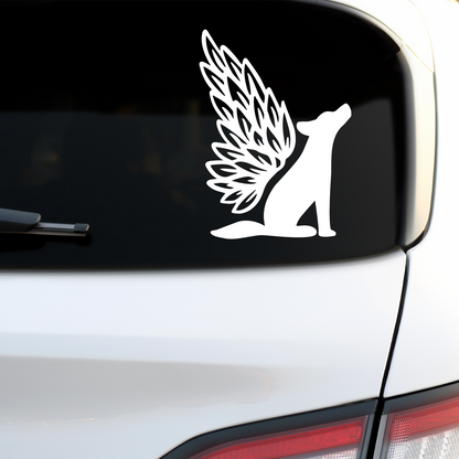 Dog With Wings Memorial Sticker