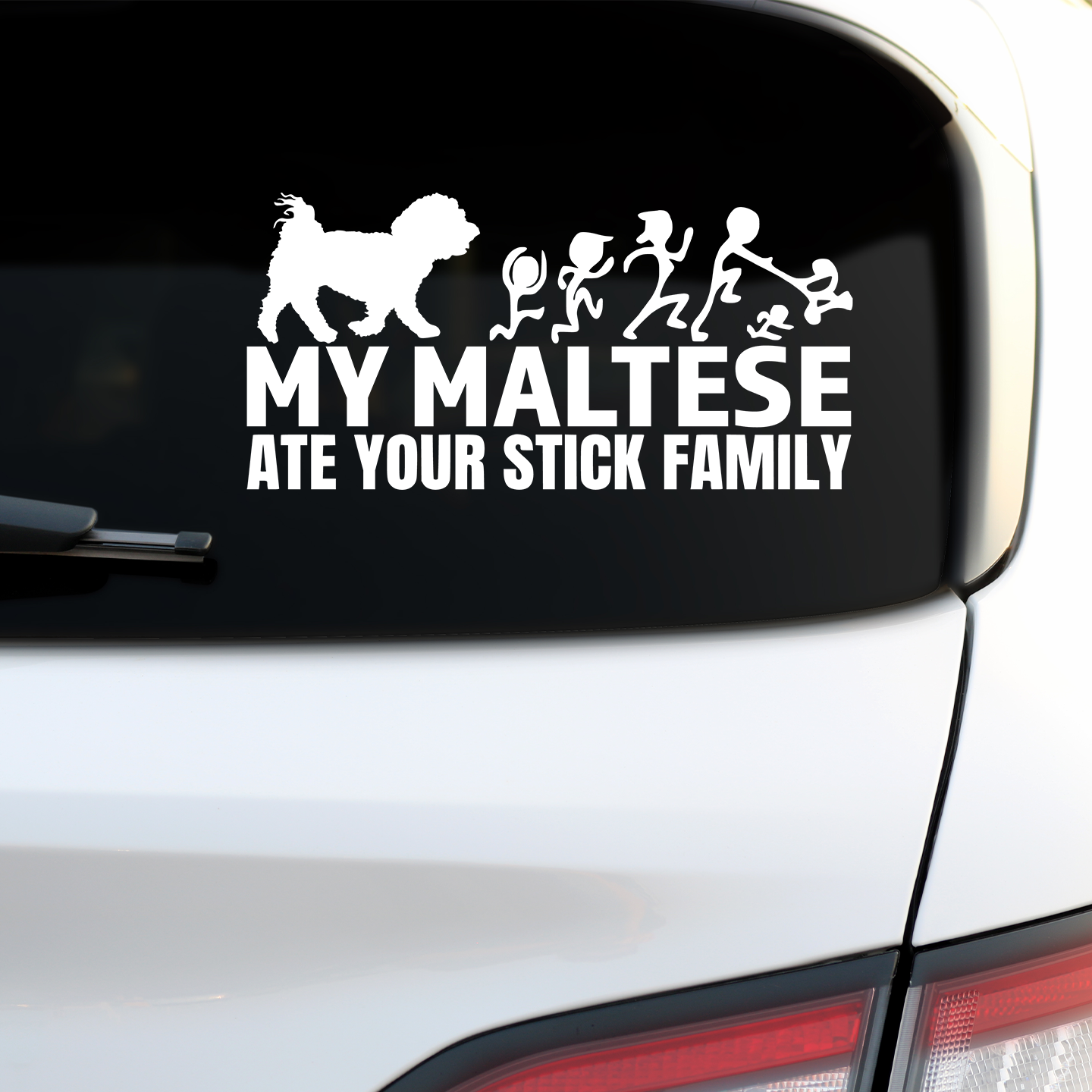 My Maltese Ate Your Stick Family Sticker