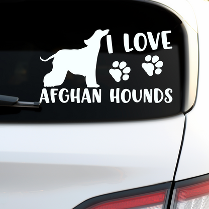 I Love Afghan Hounds Sticker