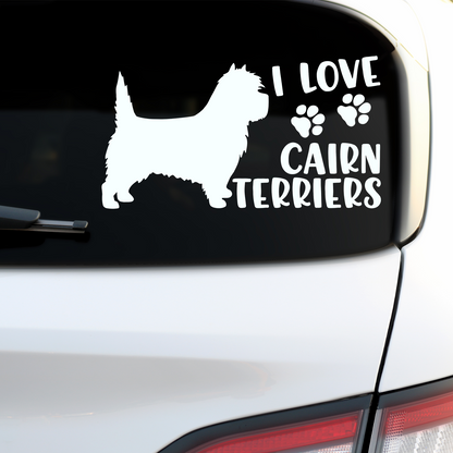 I Love Cairn Terriers Sticker