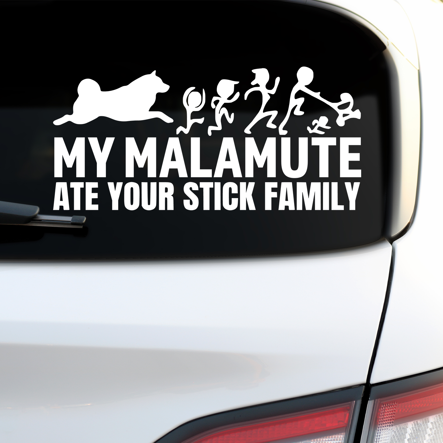 My Alaskan Malamute Ate Your Stick Family Sticker