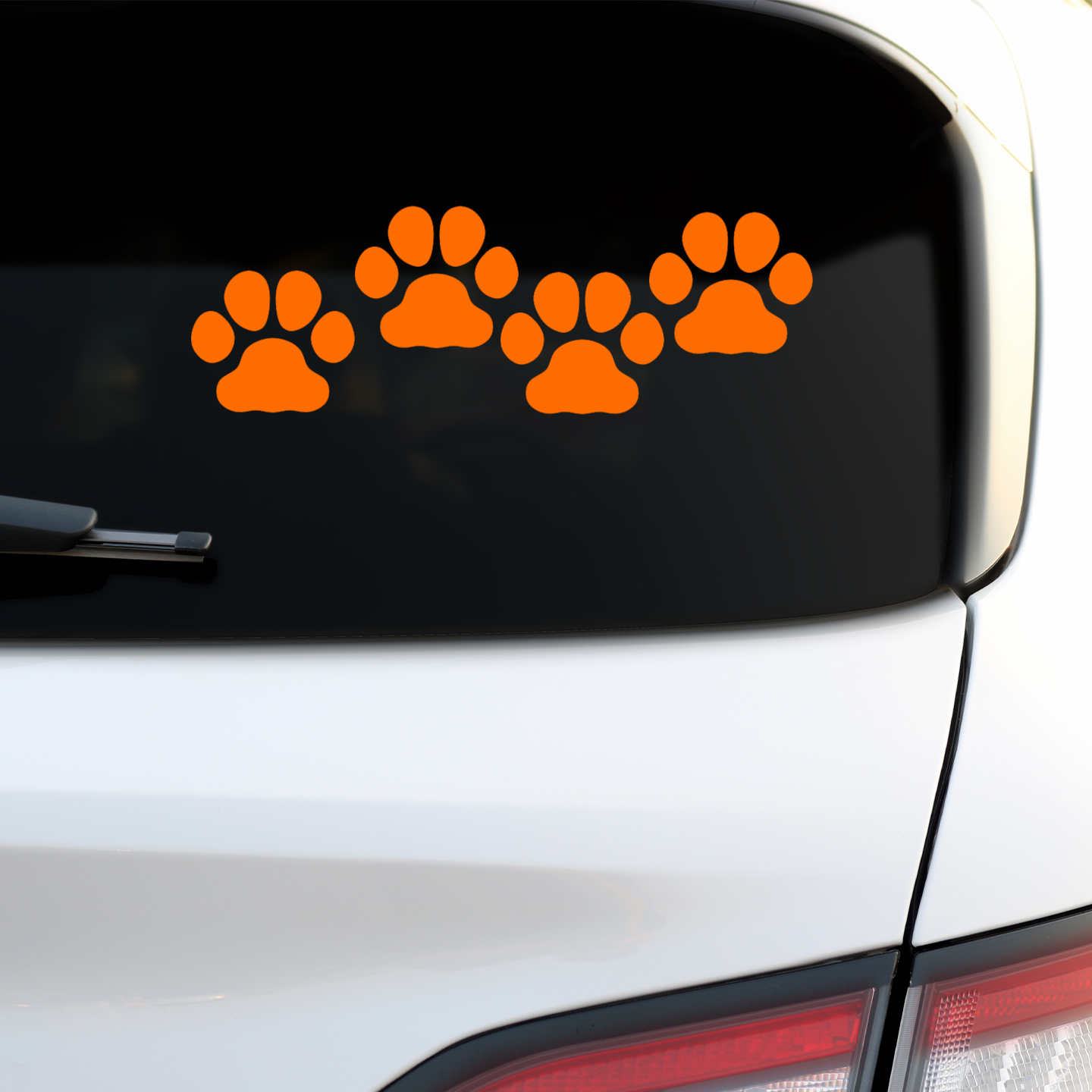 Orange Paw Print Stickers