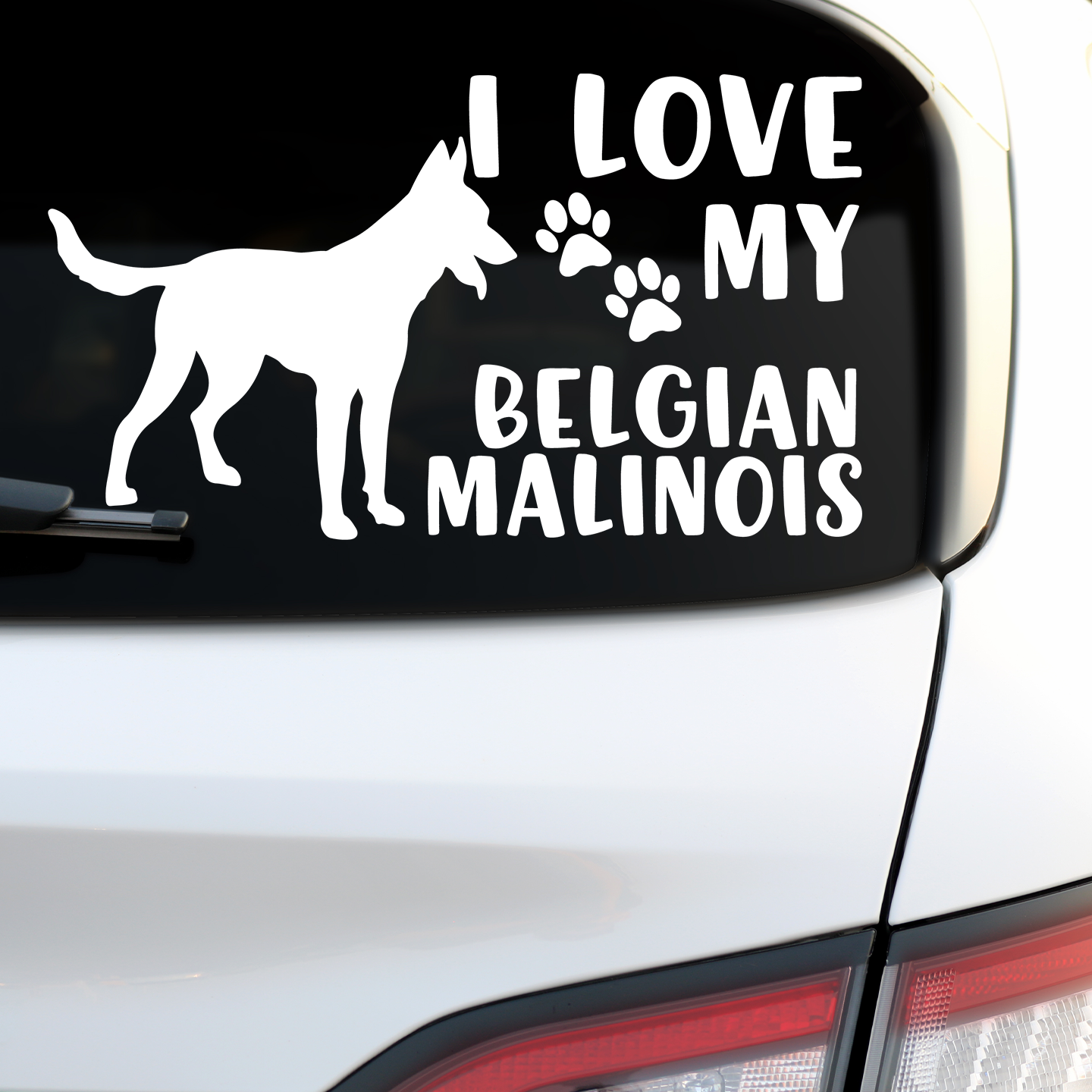 I Love My Belgian Malinois Sticker
