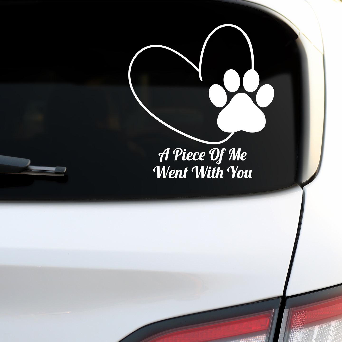 A Piece Of Me Went With You Pet Memorial Sticker