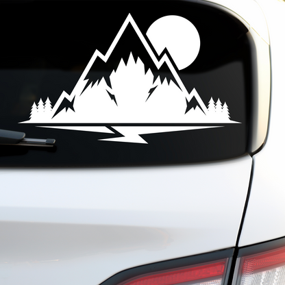 Mountain With Moon Decal