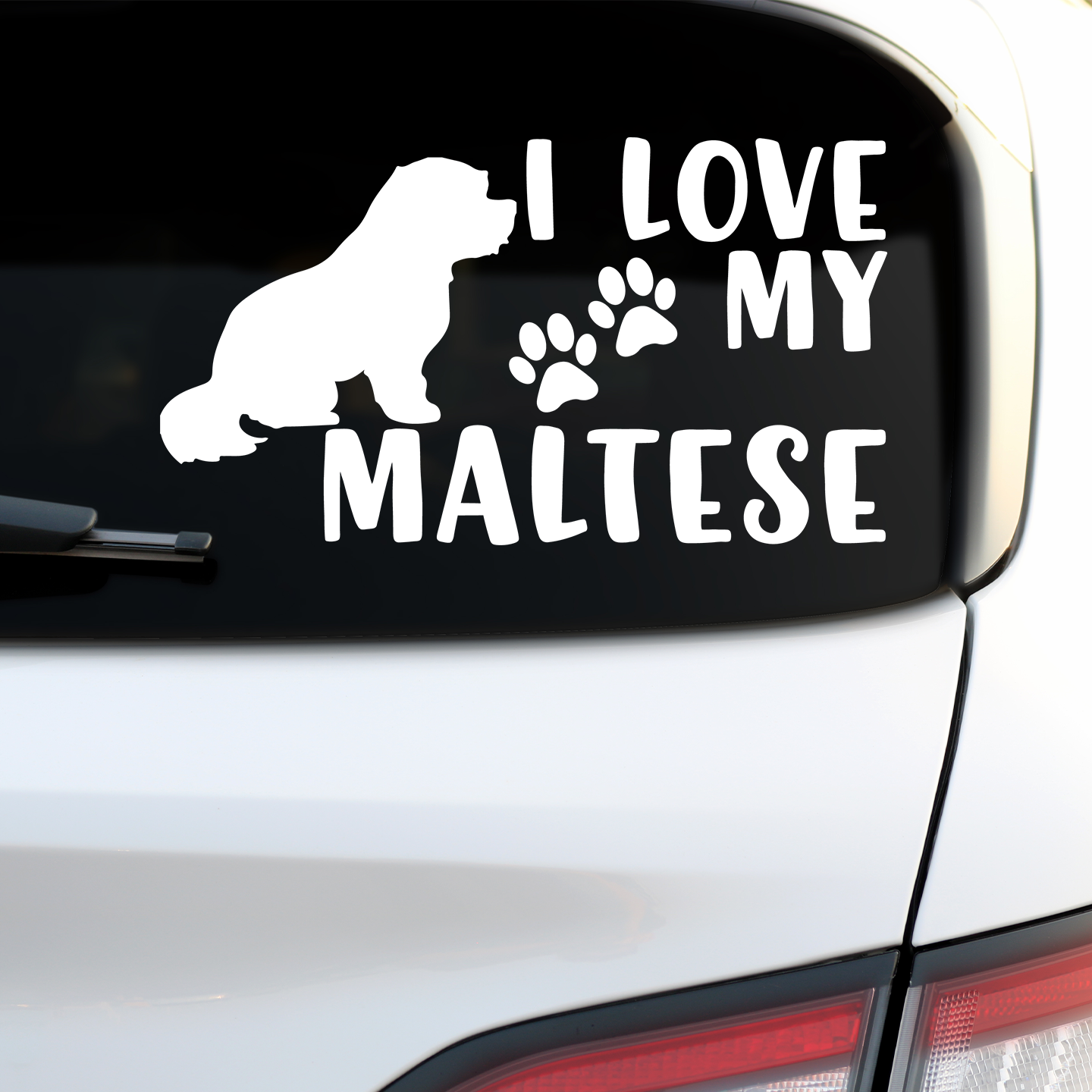 I Love My Maltese Sticker