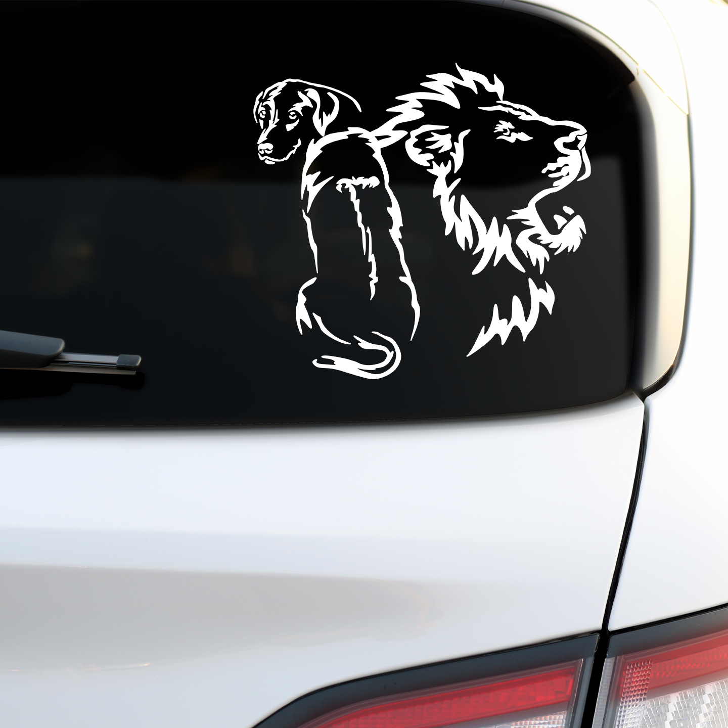 Rhodesian Ridgeback and Lion Sticker