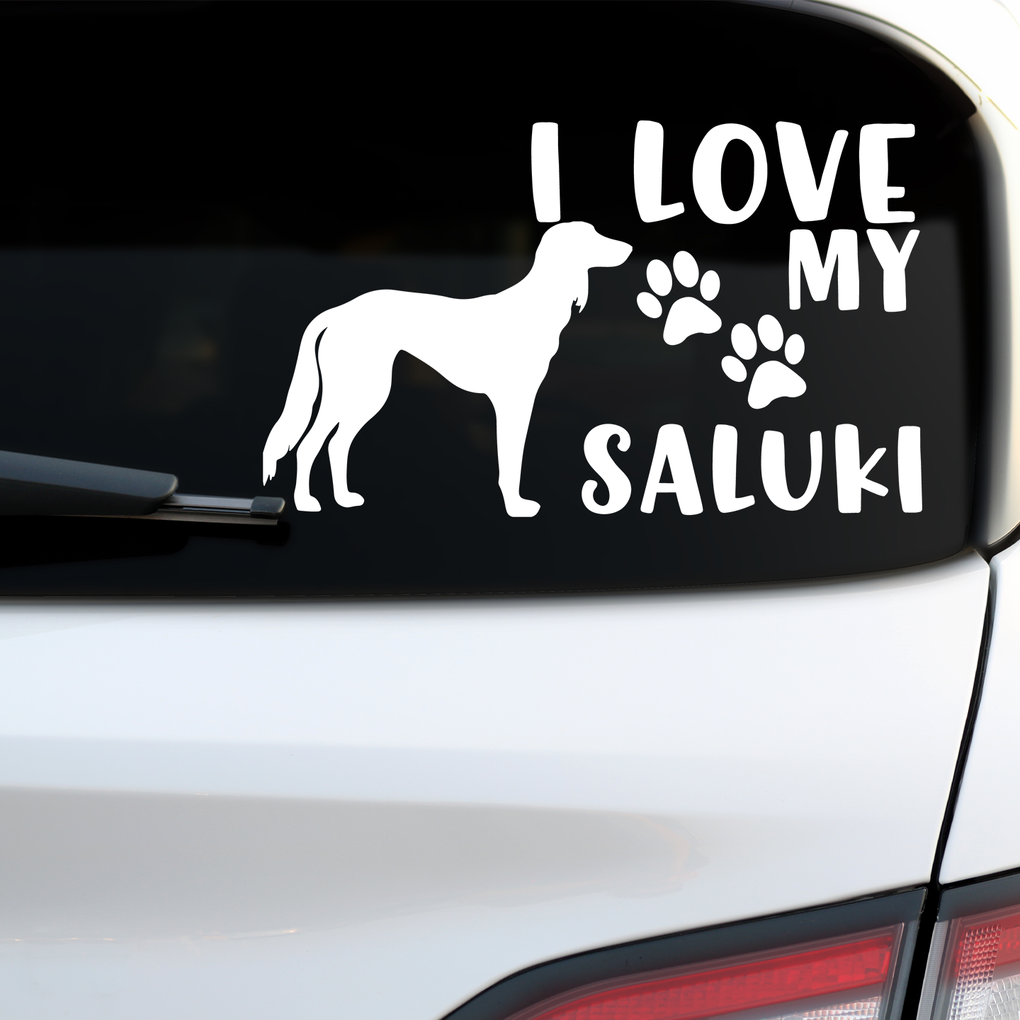 I Love My Saluki Sticker