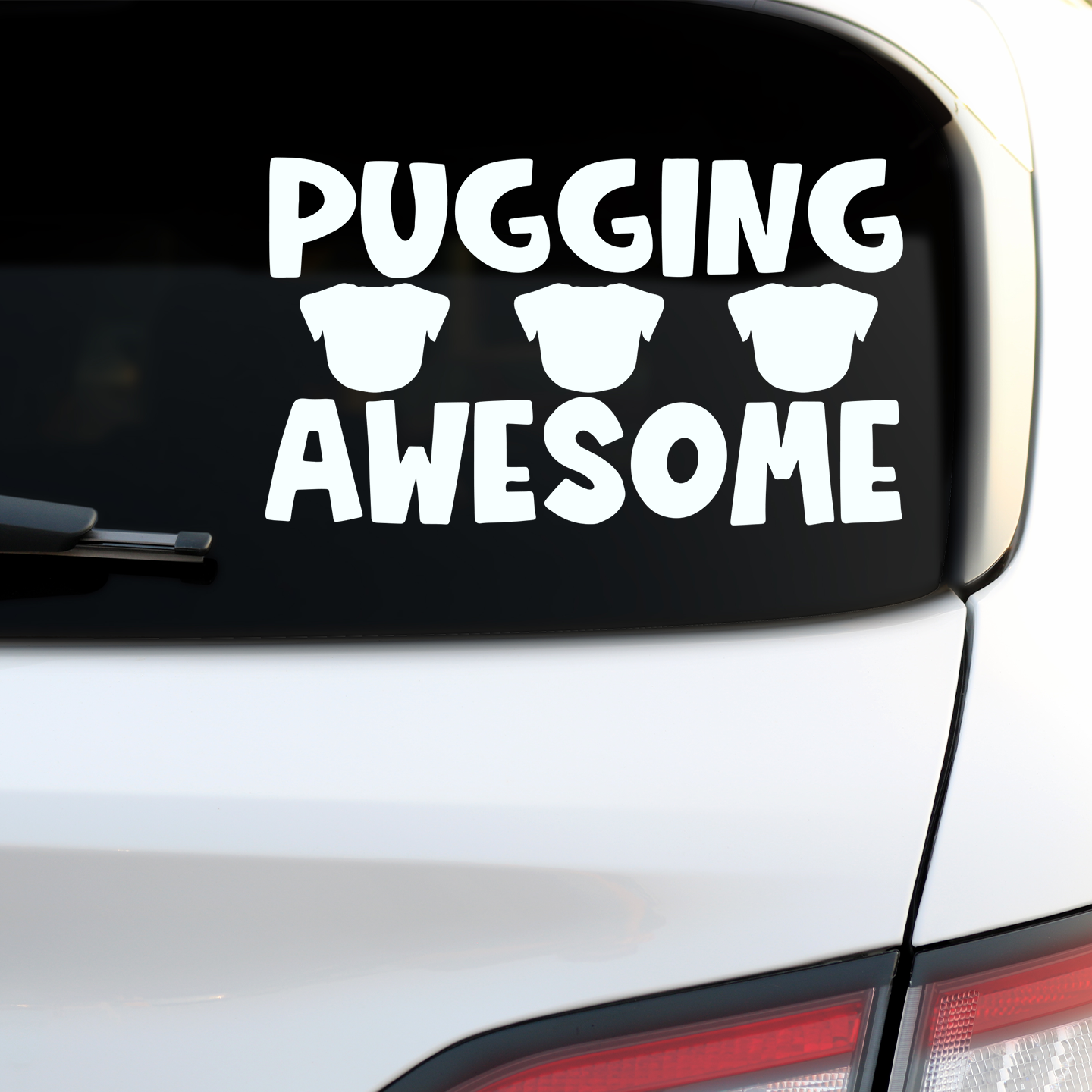 Pugging Awesome Pug Sticker