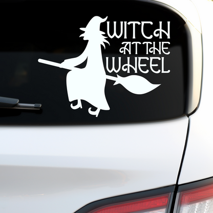 Witch At The Wheel Sticker