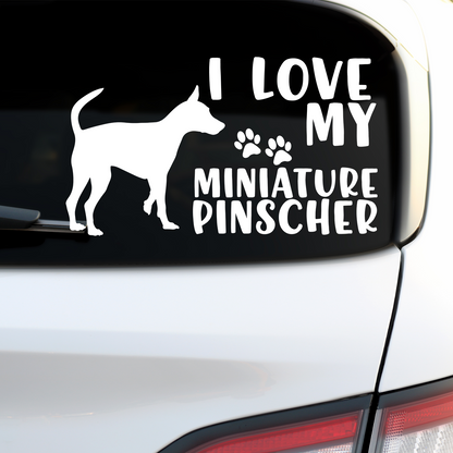 I Love My Miniature Pinscher Sticker