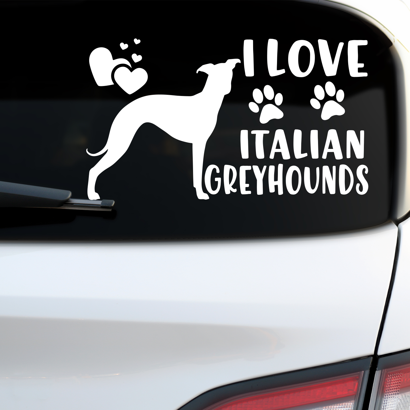 I Love Italian Greyhounds Sticker