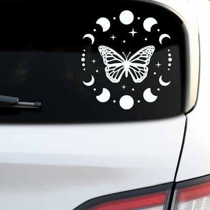 Moon Phases Butterfly Sticker