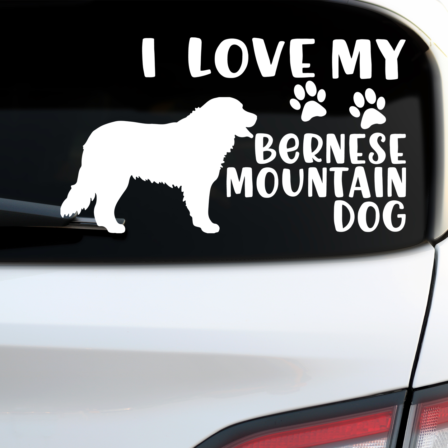 I Love My Bernese Mountain Dog Sticker
