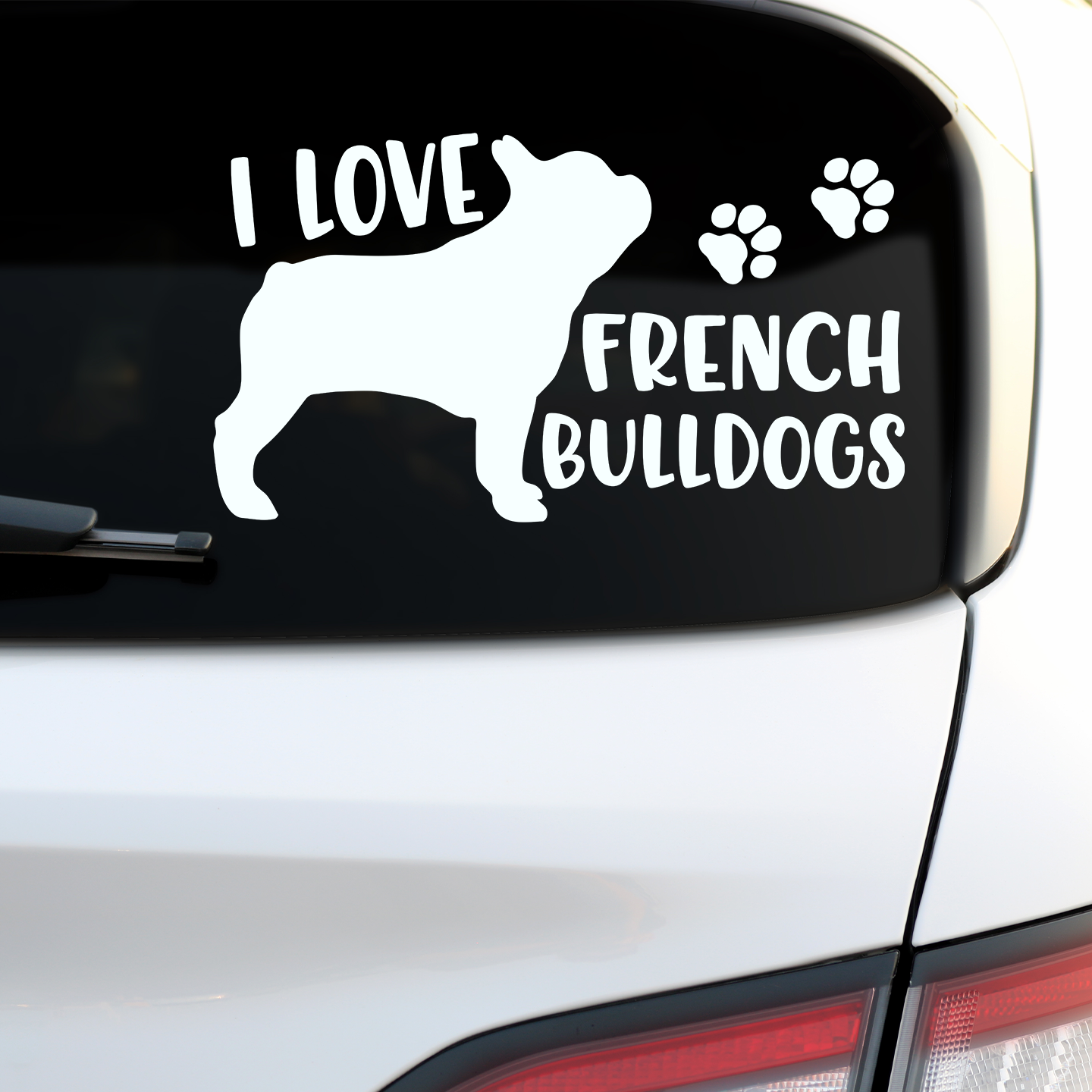 I Love French Bulldogs Sticker