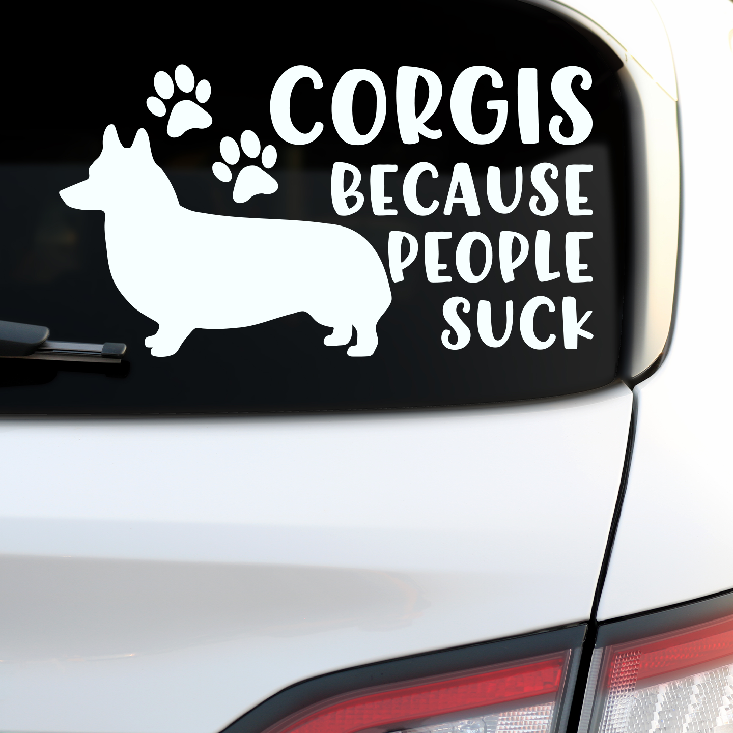 Corgis Because People Suck Sticker