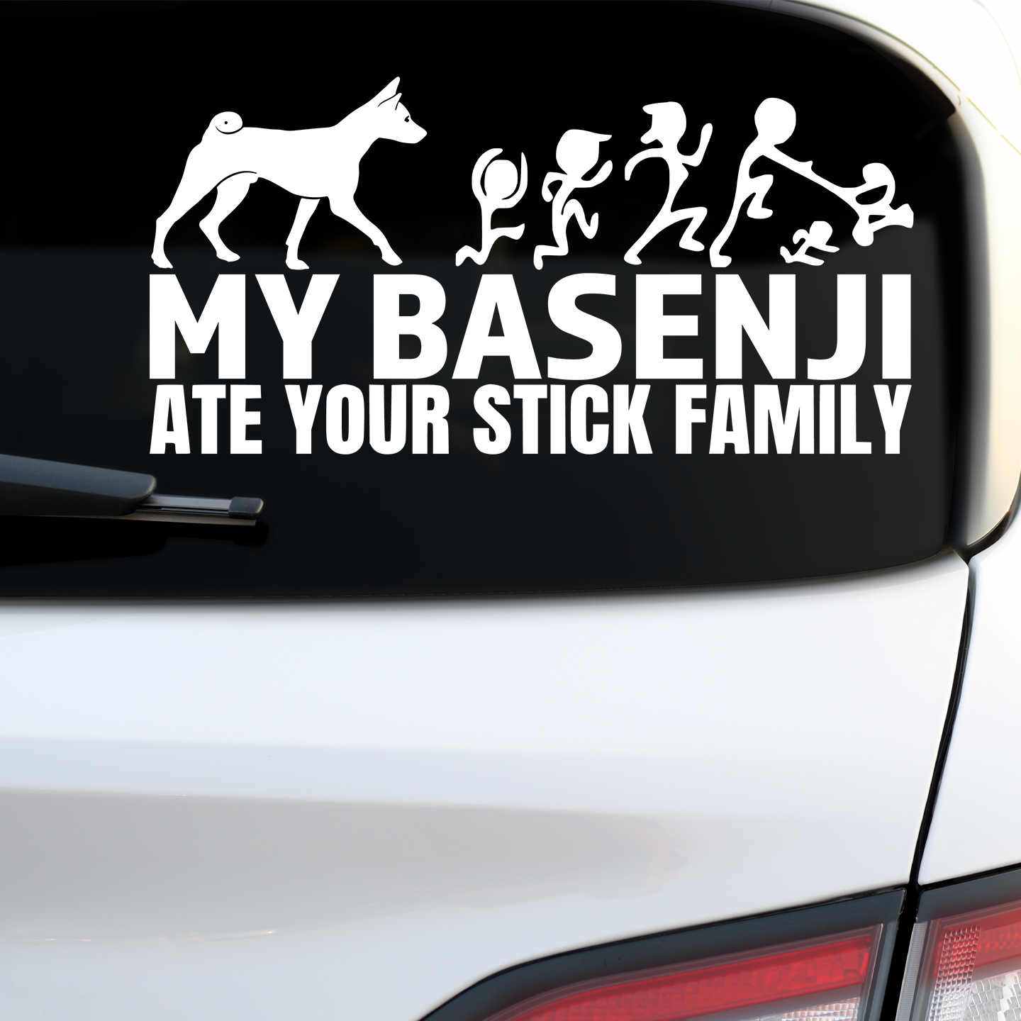 My Basenji Ate Your Stick Family Sticker