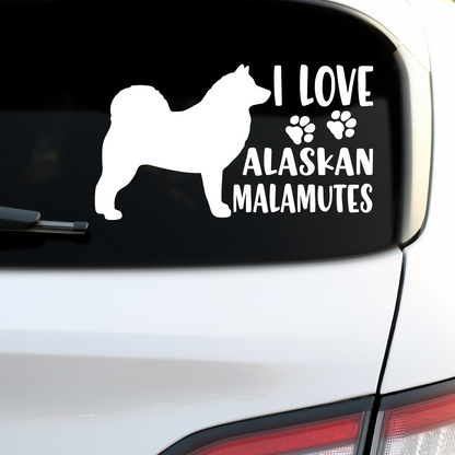 I Love Alaskan Malamutes Sticker